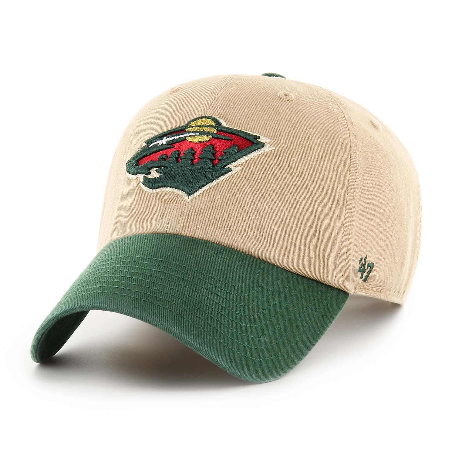 Minnesota Wild 2-Tone '47 Clean Up Adjustable NHL Cap Khaki/Grün