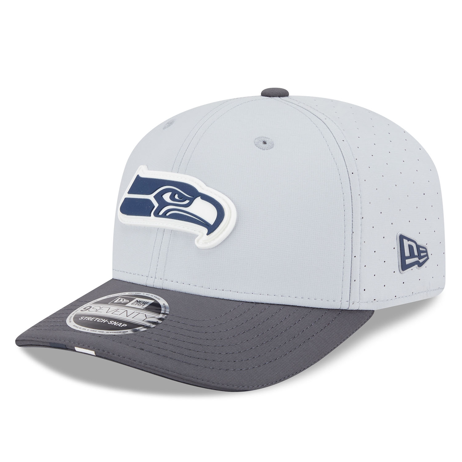 Seattle Seahawks 2025 NFL Training Camp New Era 9SEVENTY Stretch-Snap Cap CW Grau