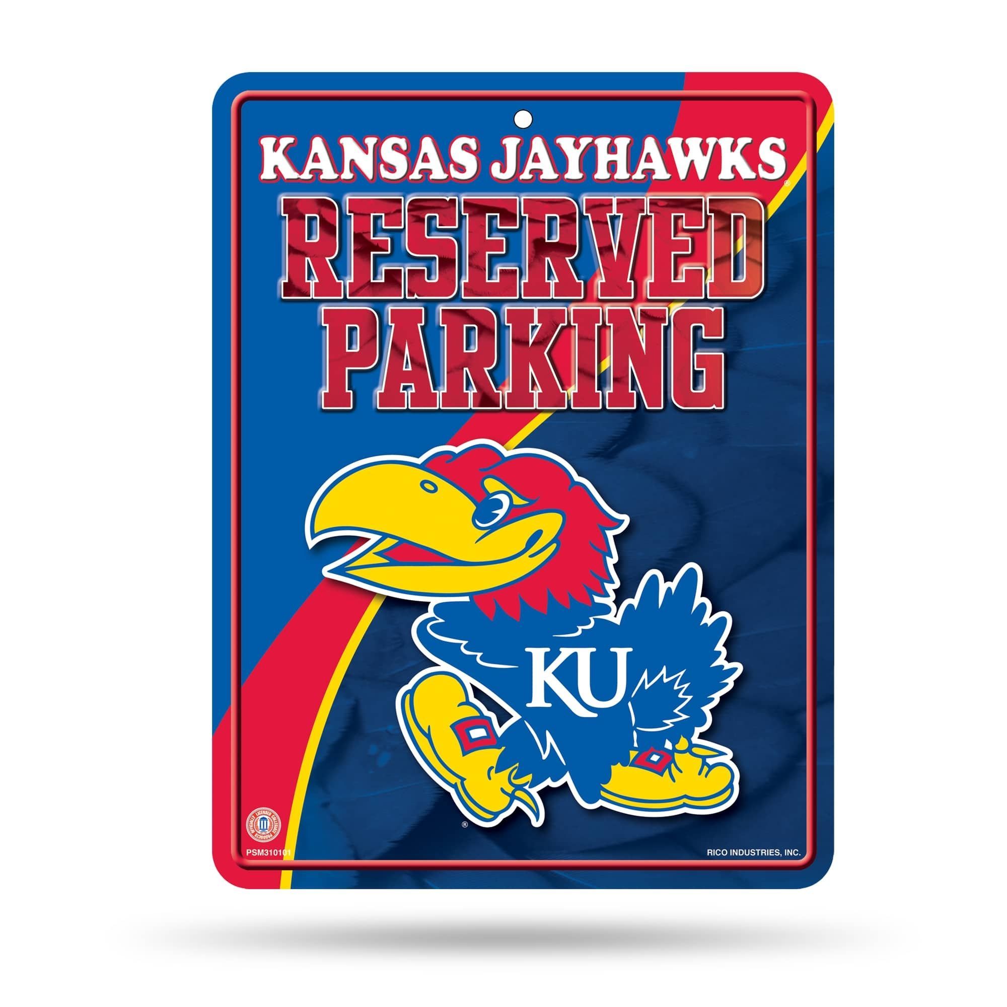 Kansas Jayhawks Reserved Parking NCAA Metallschild