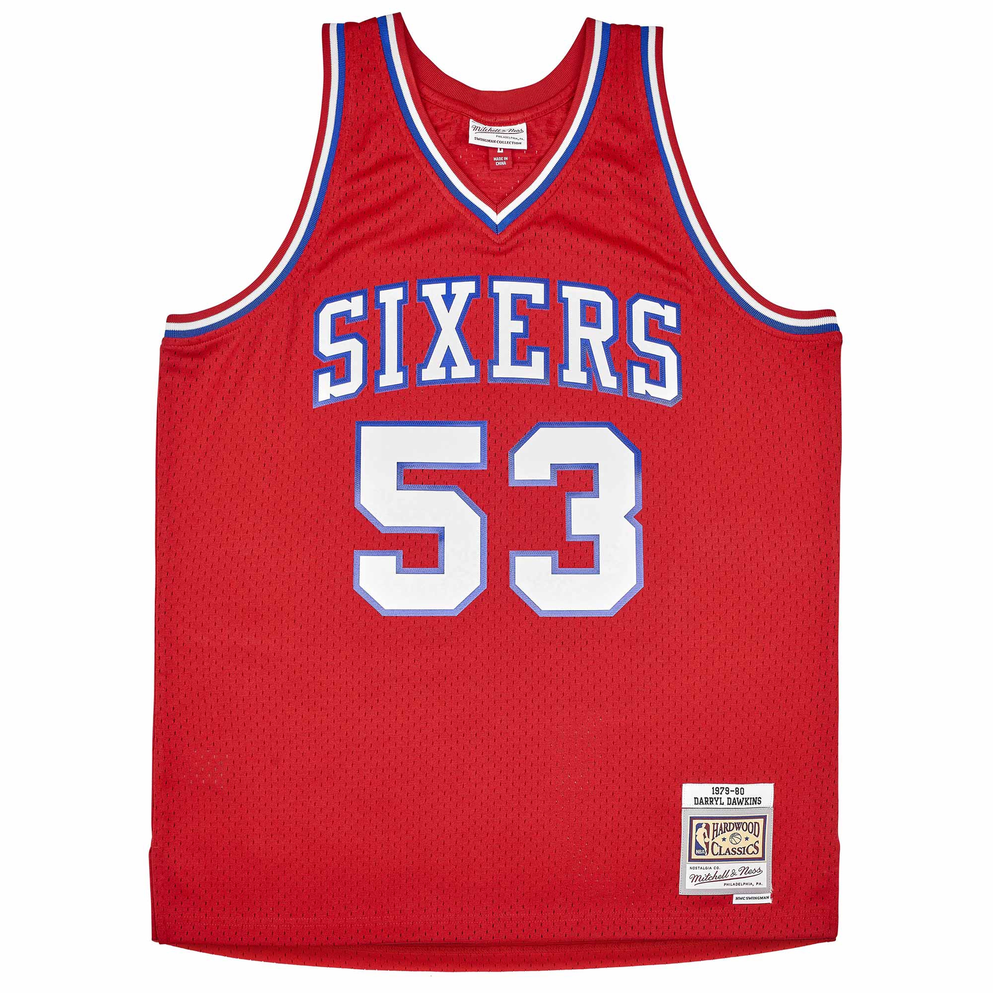 Darryl Dawkins #53 Philadelphia 76ers 1979-80 Mitchell & Ness Swingman NBA Trikot Rot