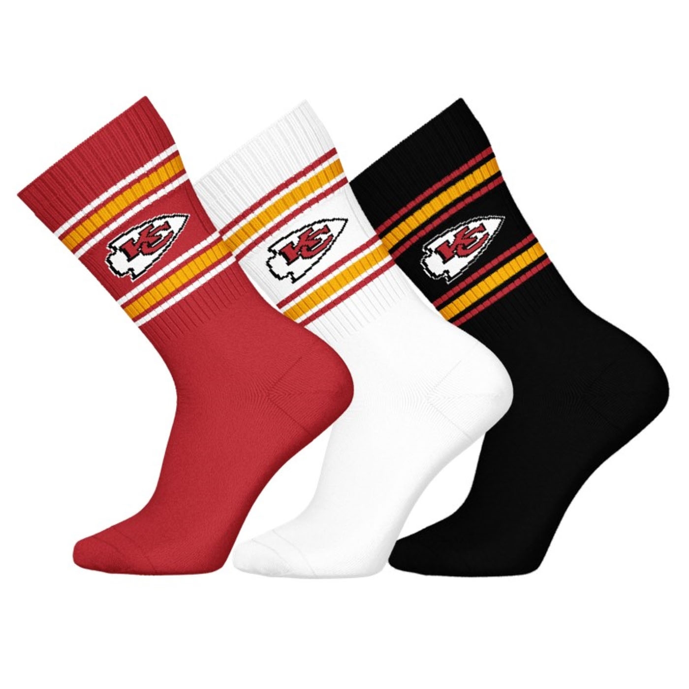 Kansas City Chiefs Team Set NFL Crew Socken (3er-Pack)