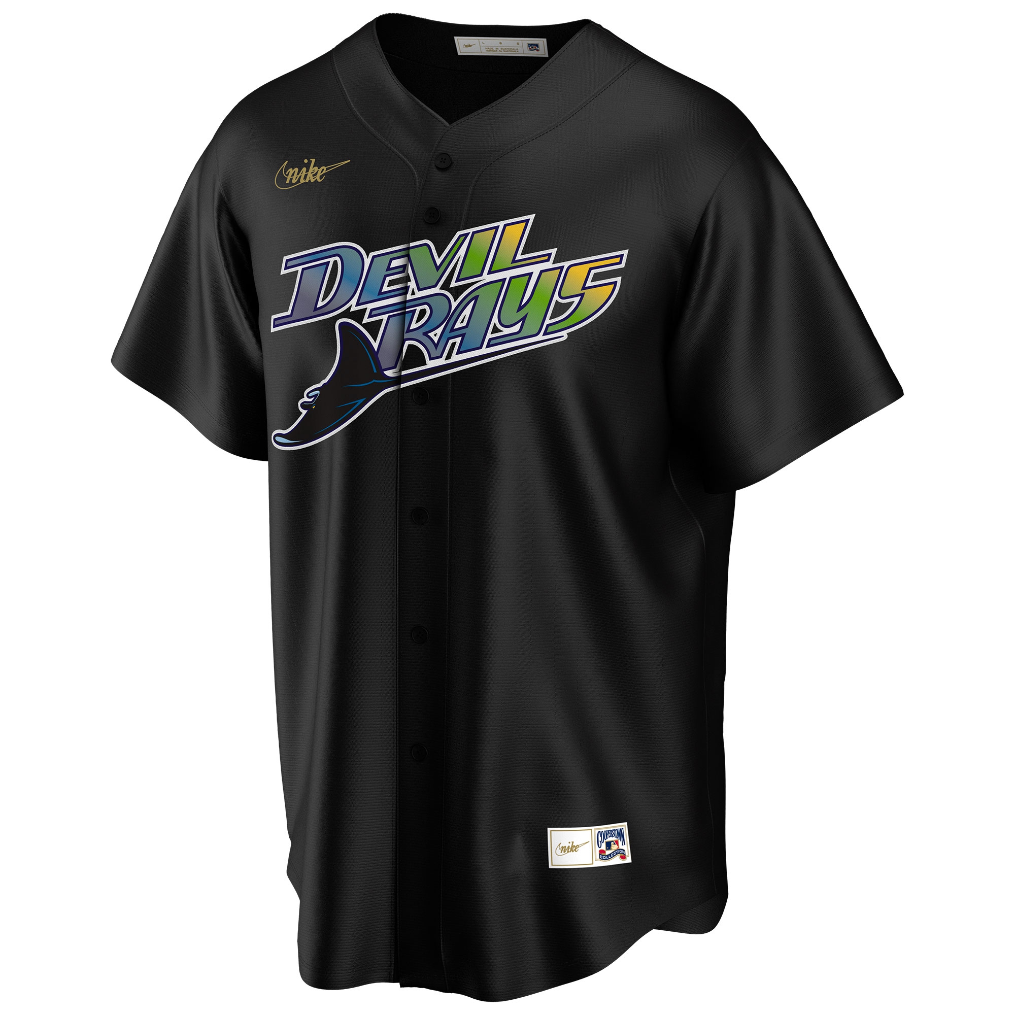 Tampa Bay Devil Rays Cooperstown Collection Nike MLB Trikot Schwarz