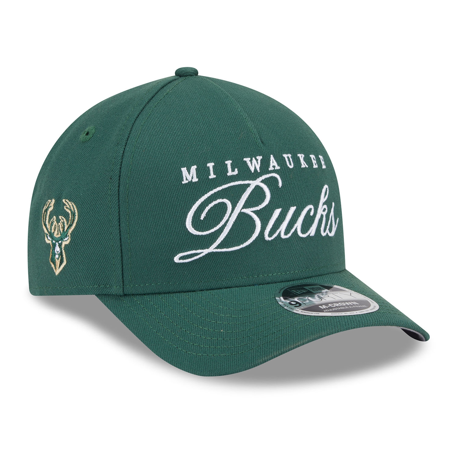 Milwaukee Bucks 2025 NBA Draft 9FORTY M-Crown A-Frame Snapback Cap Grün