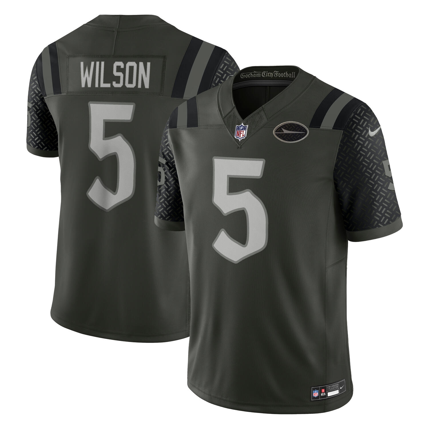 Garrett Wilson #5 New York Jets 2025 Rivalries Limited NFL Trikot Gotham Green