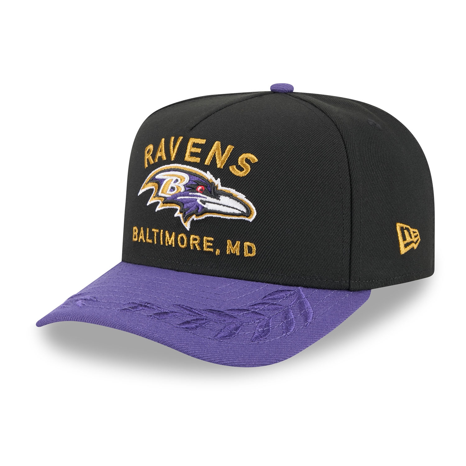 Baltimore Ravens 2025 NFL Draft New Era 9FIFTY A-Frame Snapback Cap Schwarz