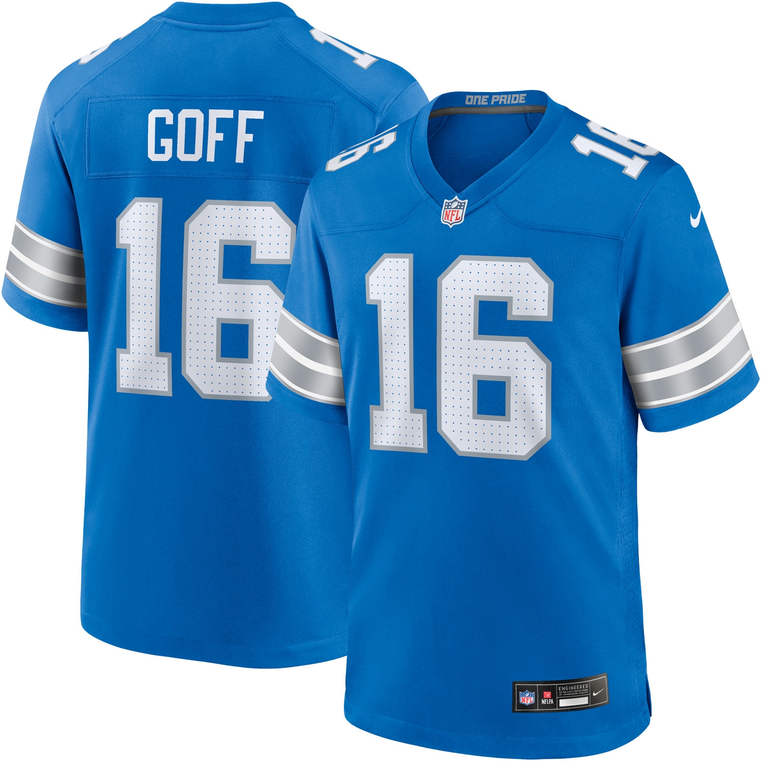 Jared Goff #16 Detroit Lions Nike Game NFL Trikot Blau