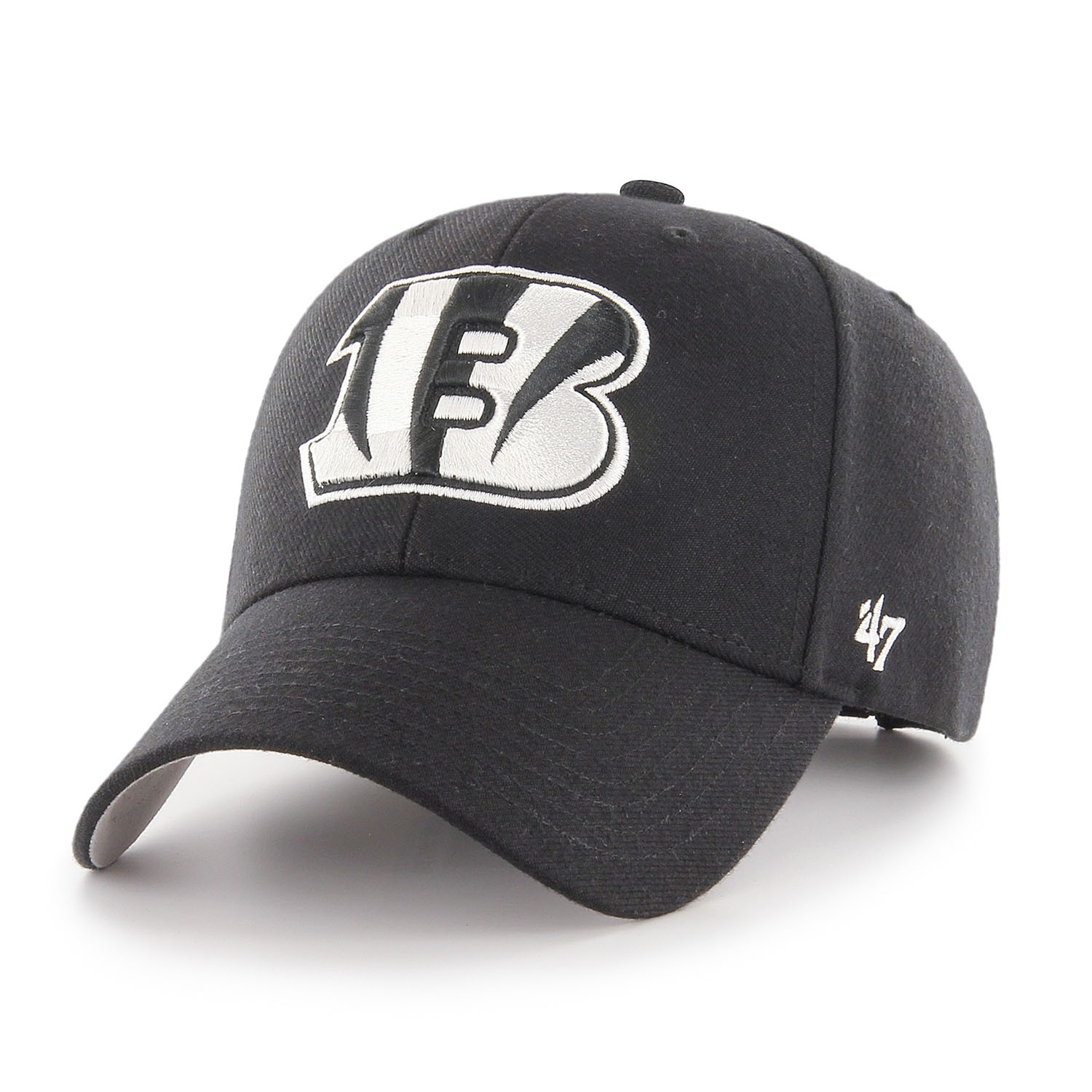 Cincinnati Bengals Black & White '47 MVP Adjustable NFL Cap Schwarz
