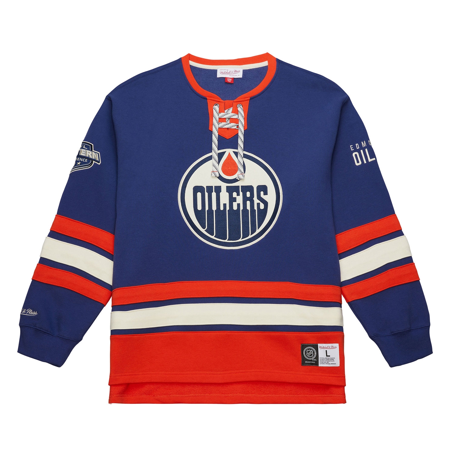 Edmonton Oilers Mitchell & Ness Heritage NHL Lace-Up Jersey Crew
