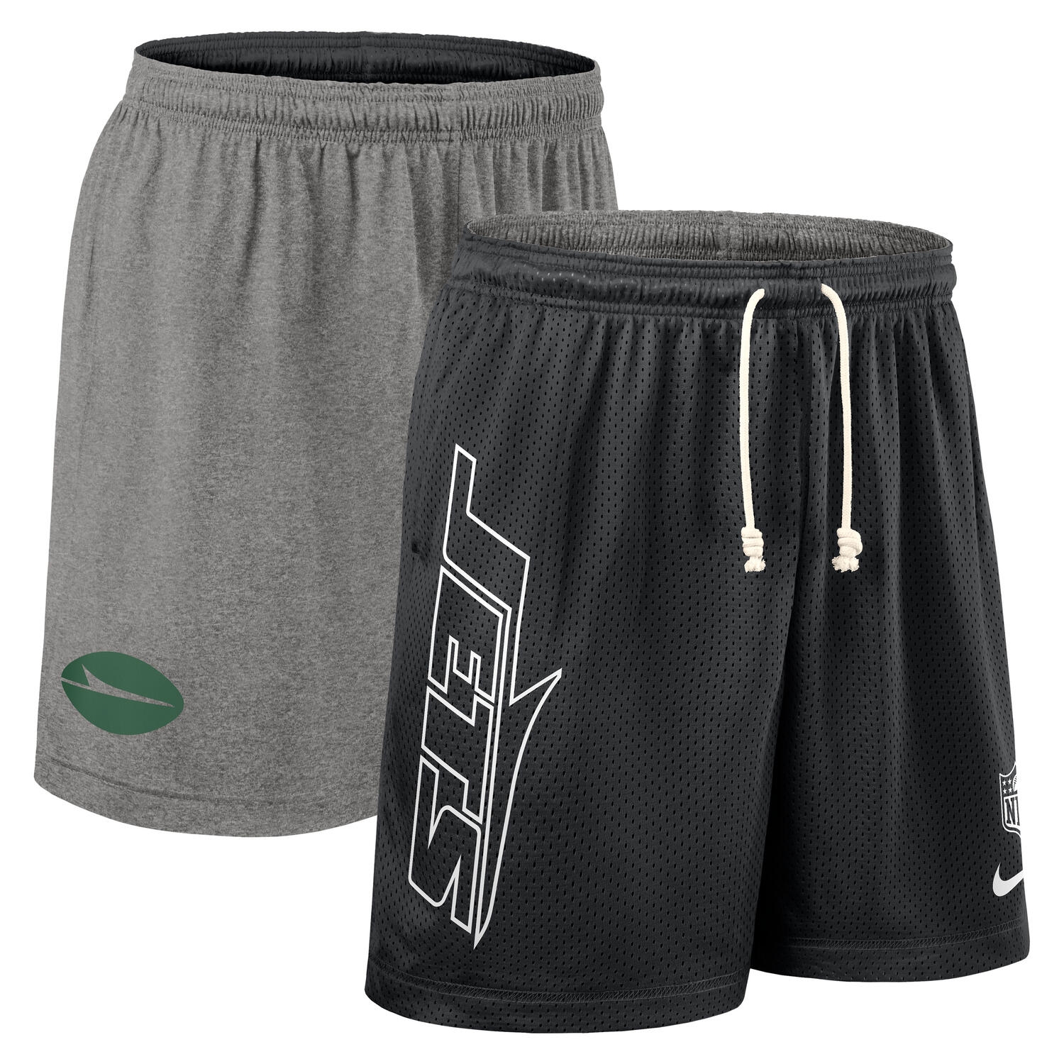 New York Jets 2025 NFL Sideline Reversible Mesh Nike Dri-FIT Shorts Schwarz