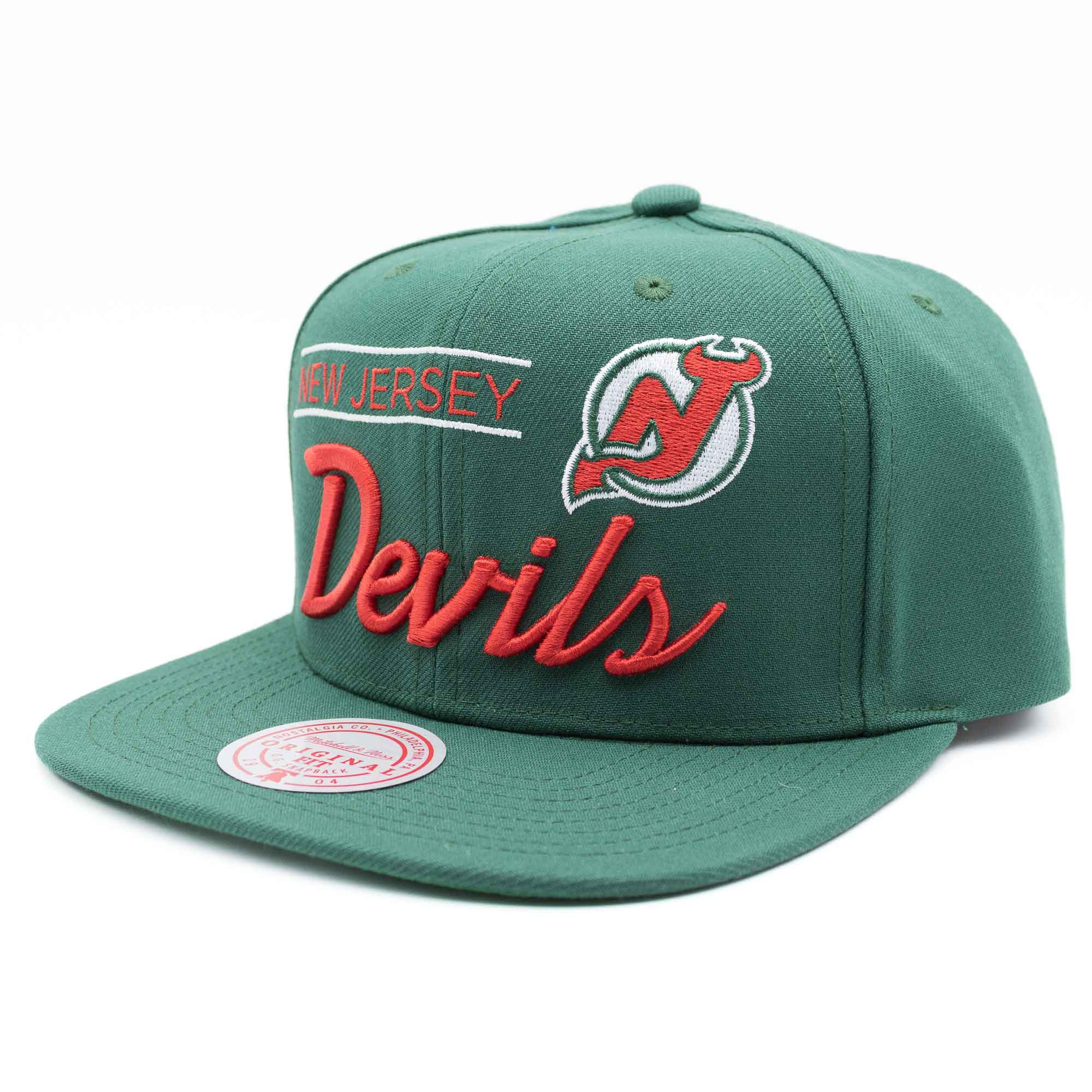 New Jersey Devils Retro Lock Up Mitchell & Ness Snapback NHL Cap Grün