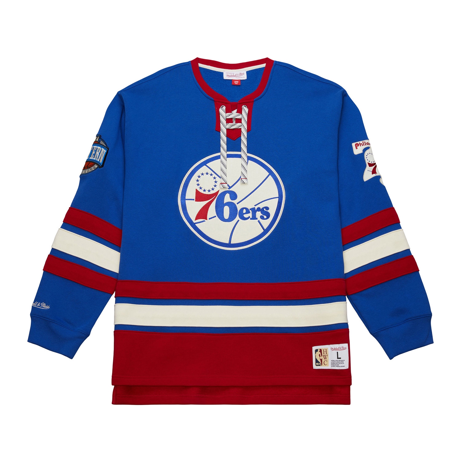 Philadelphia 76ers Mitchell & Ness Heritage NBA Lace-Up Jersey Crew