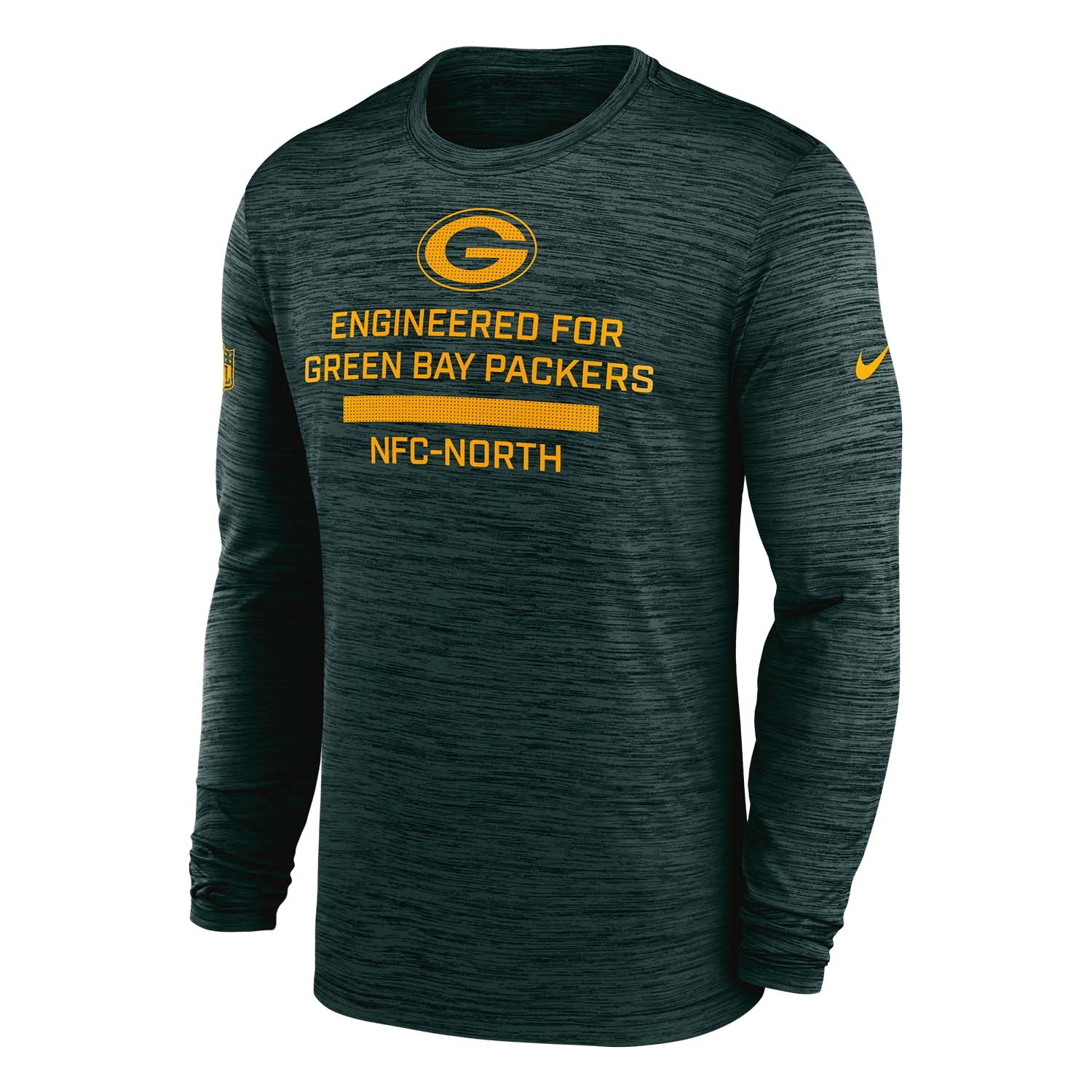 Green Bay Packers 2025 NFL Sideline Nike Velocity Performance Long Sleeve T-Shirt Grün