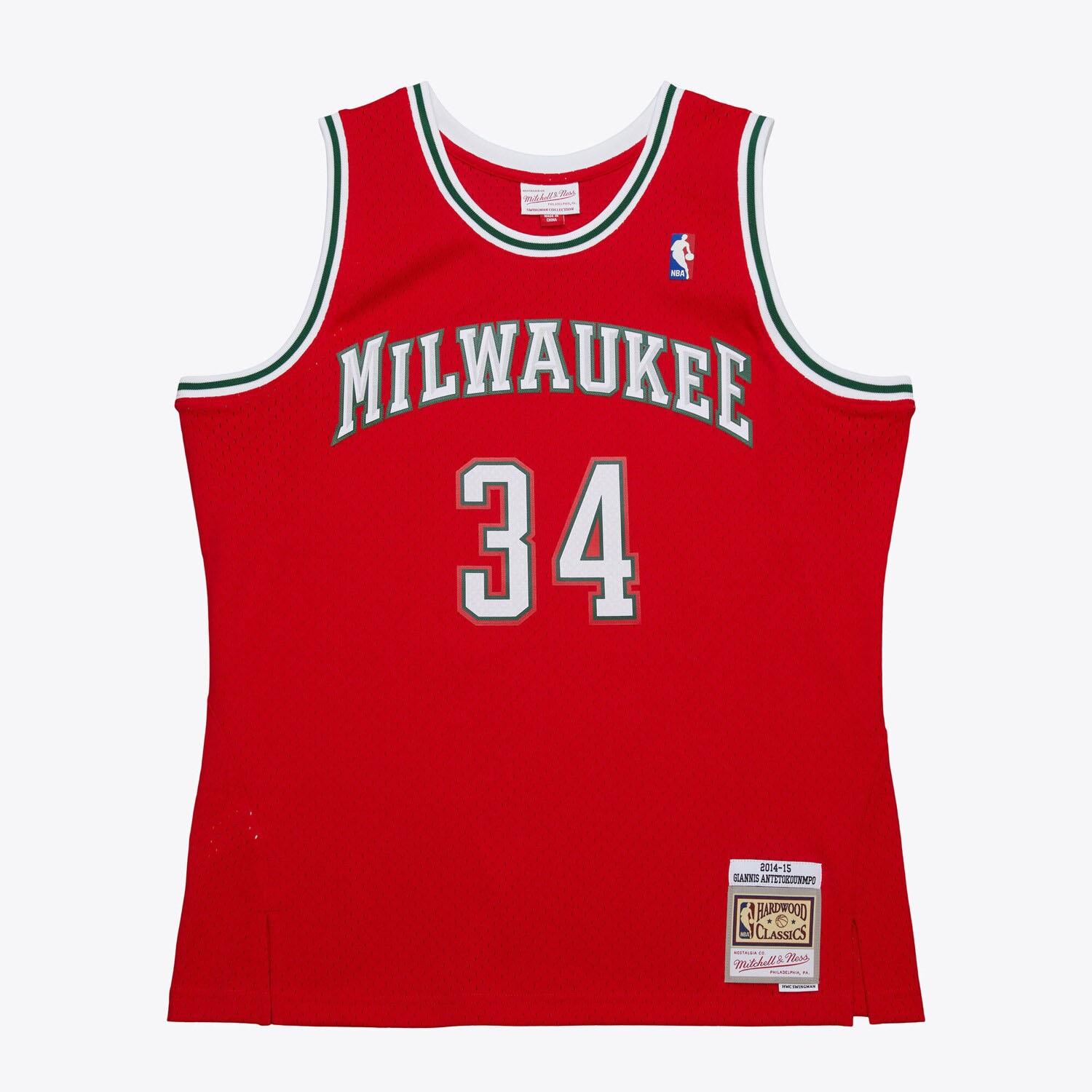 Giannis Antetokounmpo #34 Milwaukee Bucks 2014-15 Mitchell & Ness Swingman NBA Trikot Rot