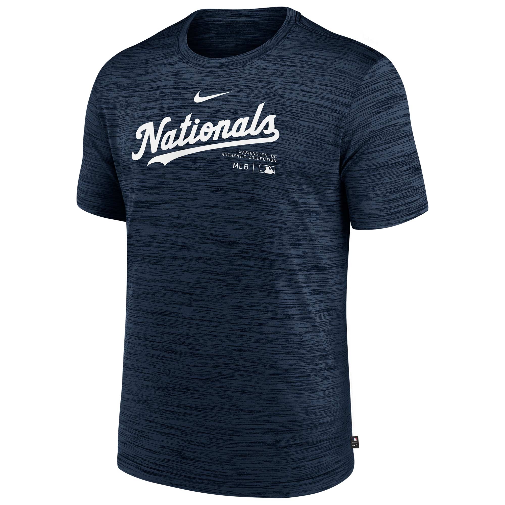 Washington Nationals 2024 MLB Authentic Practice Nike Velocity T-Shirt Navy