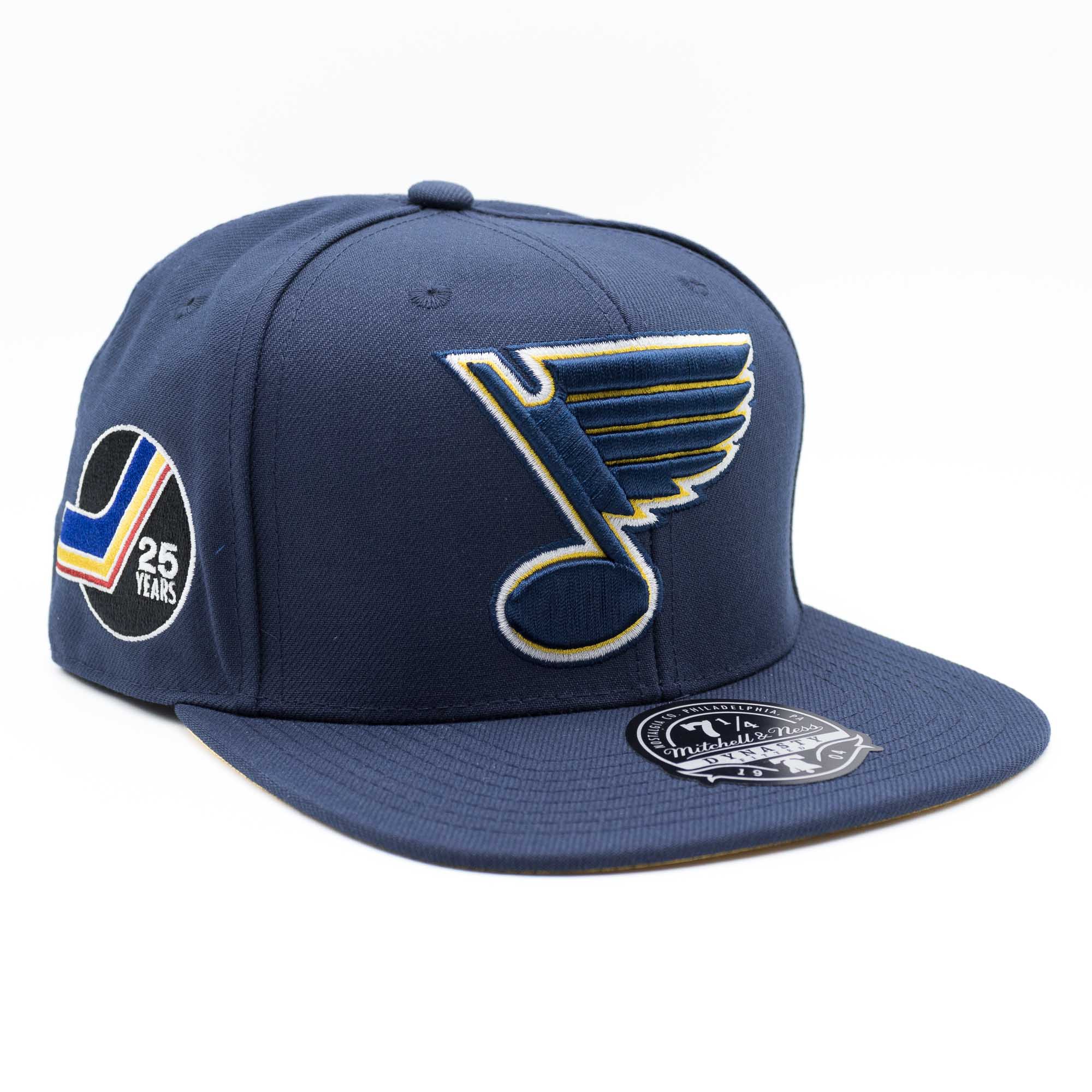 St. Louis Blues Vintage Mitchell & Ness Fitted NHL Cap Navy