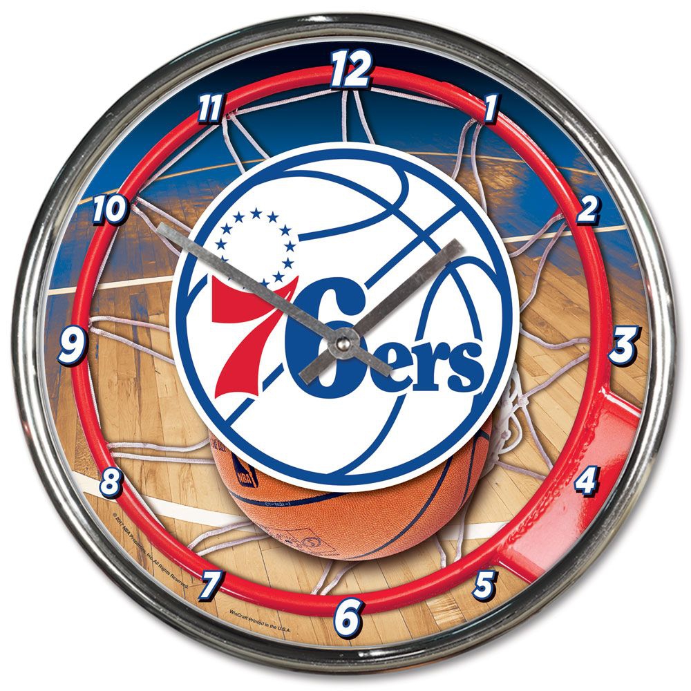 Philadelphia 76ers WinCraft Chrome NBA Wanduhr