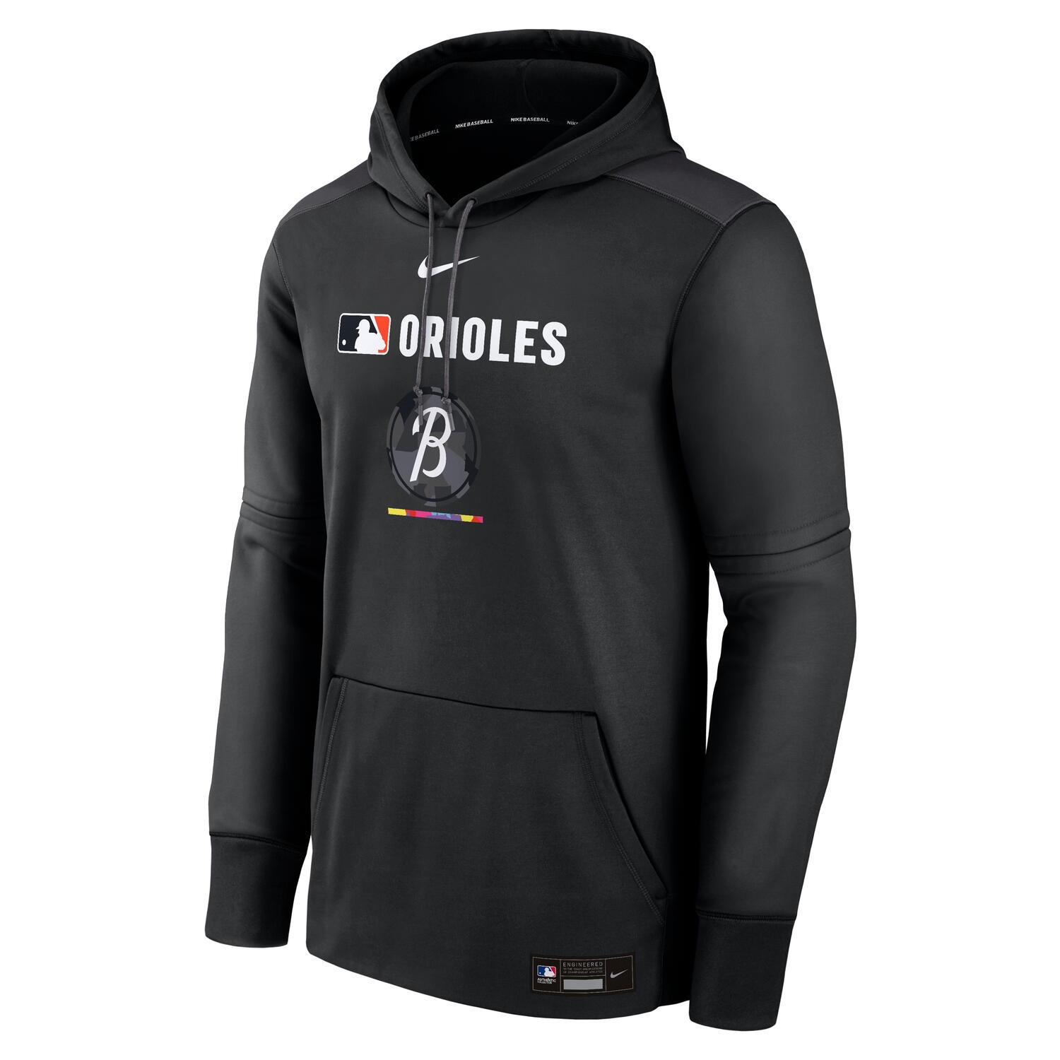 Baltimore Orioles 2025 City Connect MLB Authentic Therma Hoodie Schwarz