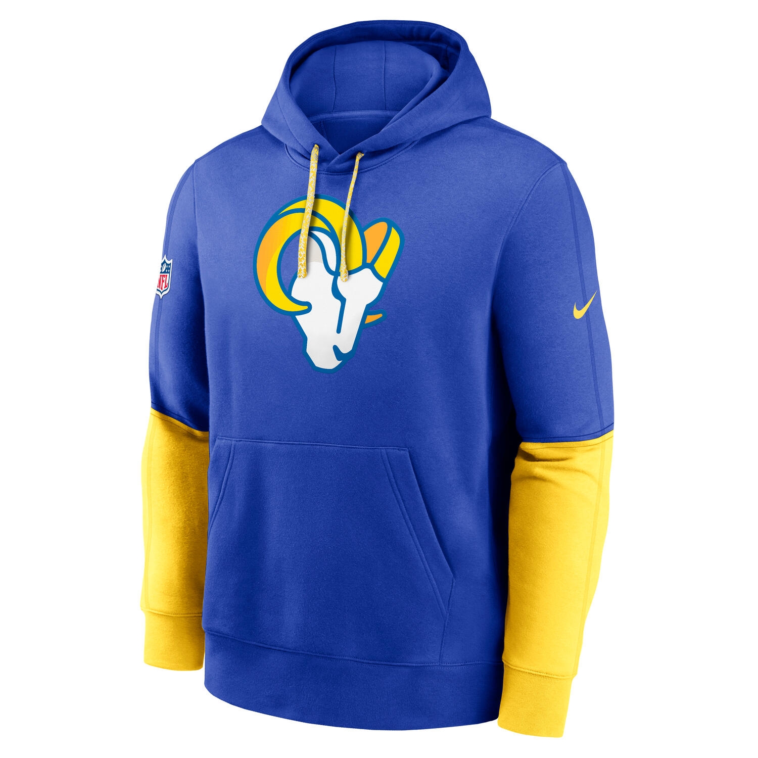 Los Angeles Rams 2024 NFL Sideline Nike Club Hoodie Blau