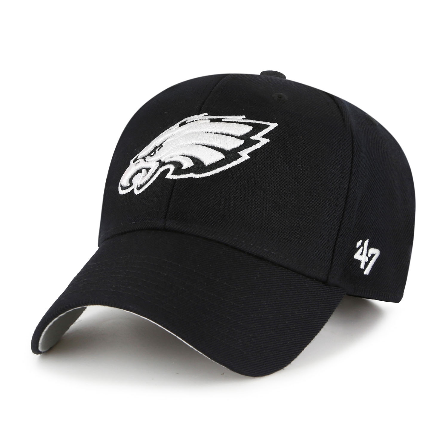 Philadelphia Eagles Black & White '47 MVP Adjustable NFL Cap Schwarz