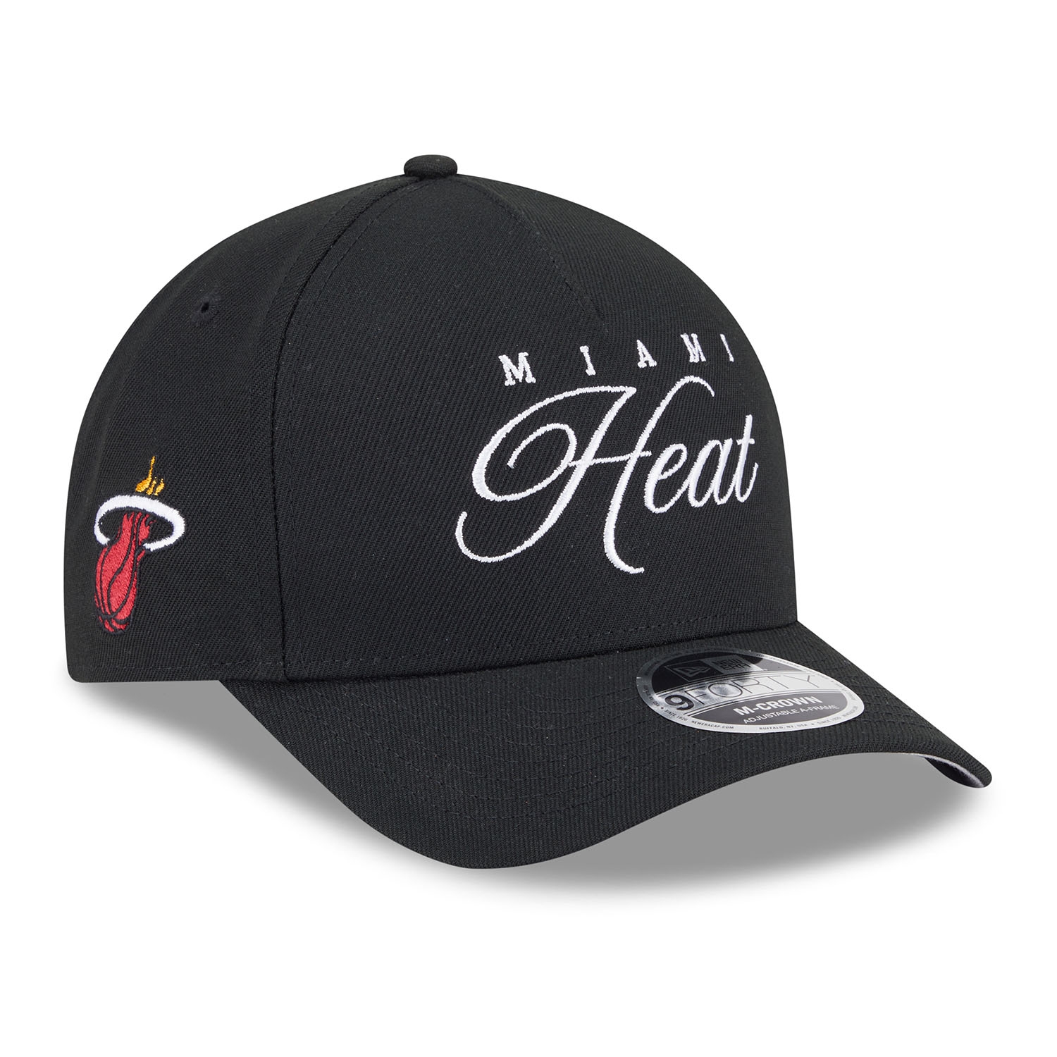 Miami Heat 2025 NBA Draft 9FORTY M-Crown A-Frame Snapback Cap Schwarz