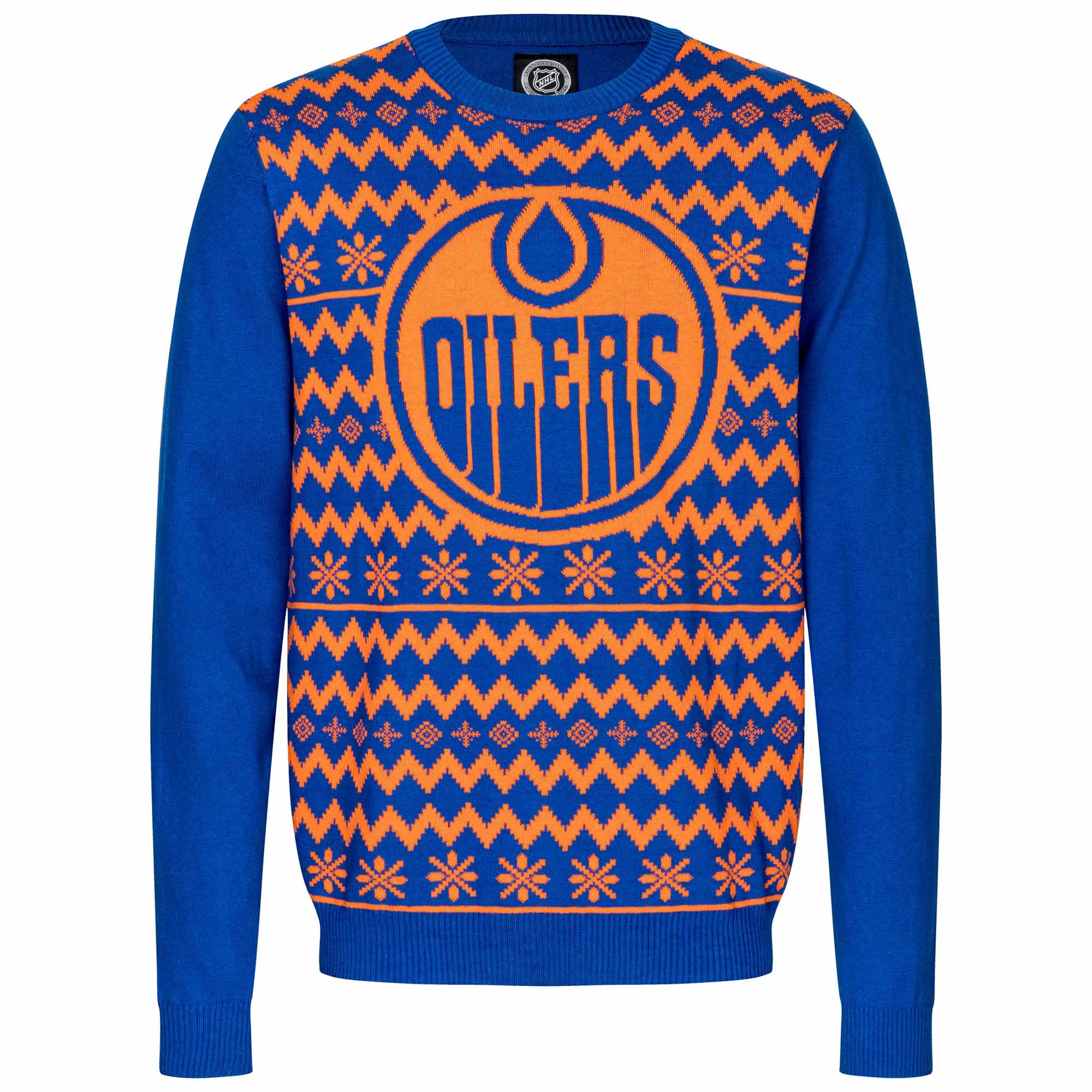 Edmonton Oilers NHL Big Logo Ugly Christmas Sweater