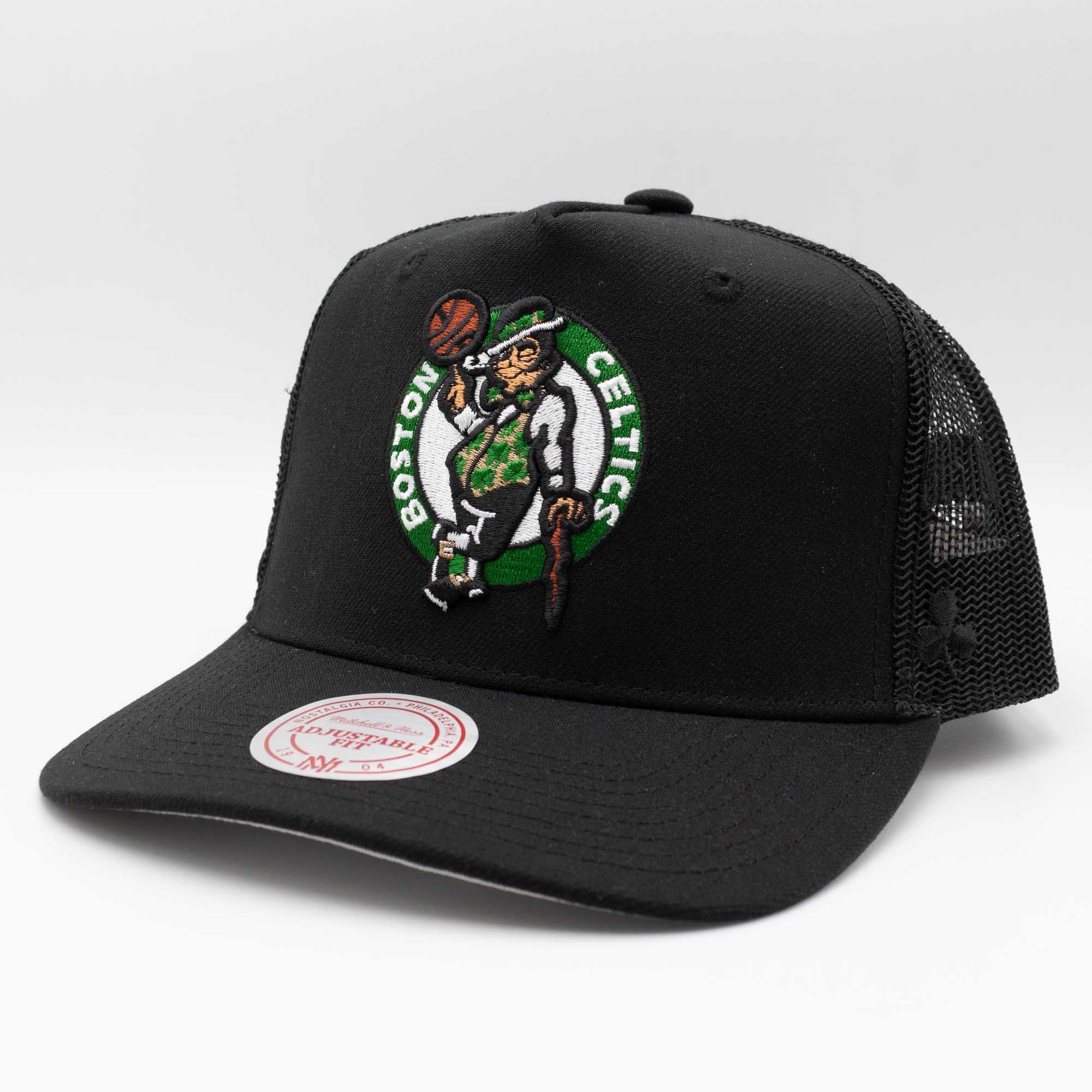 Boston Celtics Mitchell & Ness Monogram NBA Trucker Cap Black