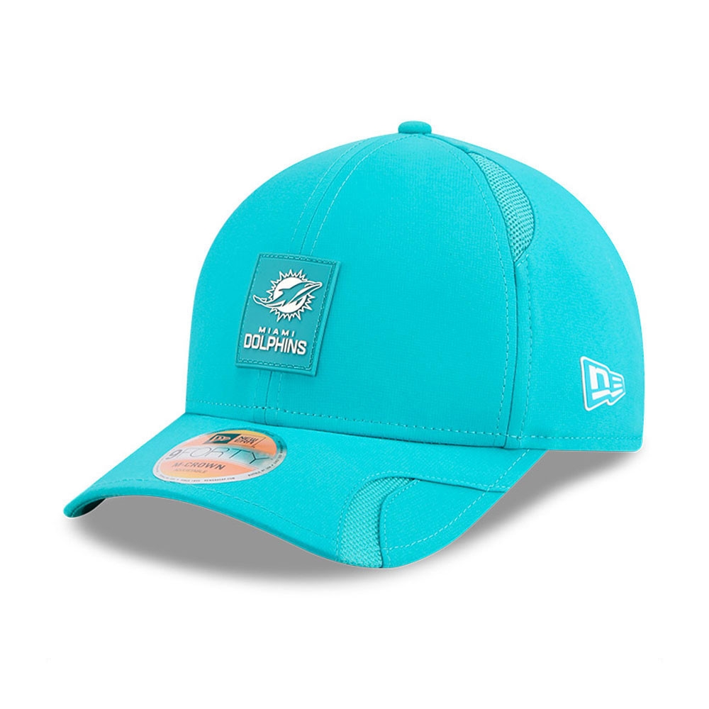 Miami Dolphins 2025 NFL On-Field Sideline 9FORTY M-Crown Snapback Cap Aqua