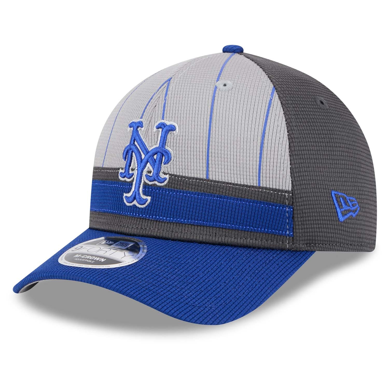 New York Mets Colorway 2025 MLB Batting Practice 9FORTY M-Crown Snapback Cap Grau