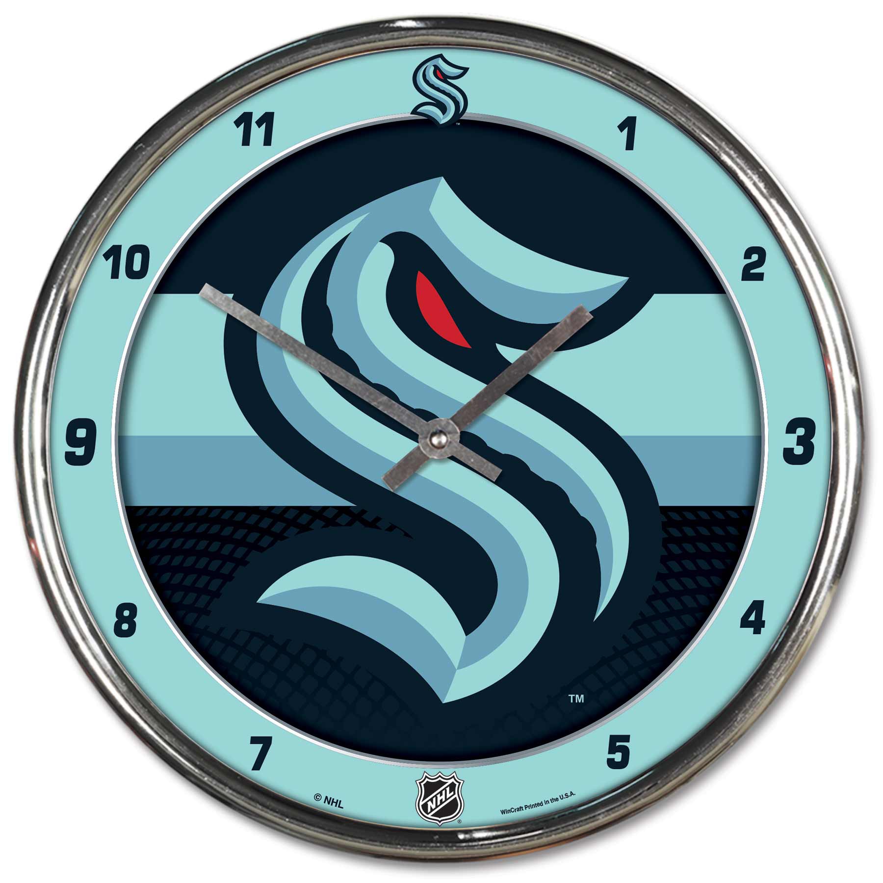 Seattle Kraken WinCraft Chrome NHL Wall Clock