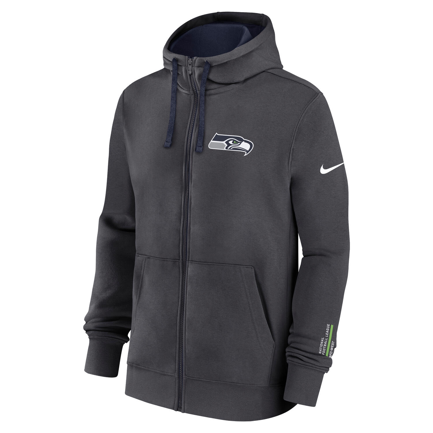 Seattle Seahawks Playbook NFL Full-Zip Fleece Hoodie Anthrazit