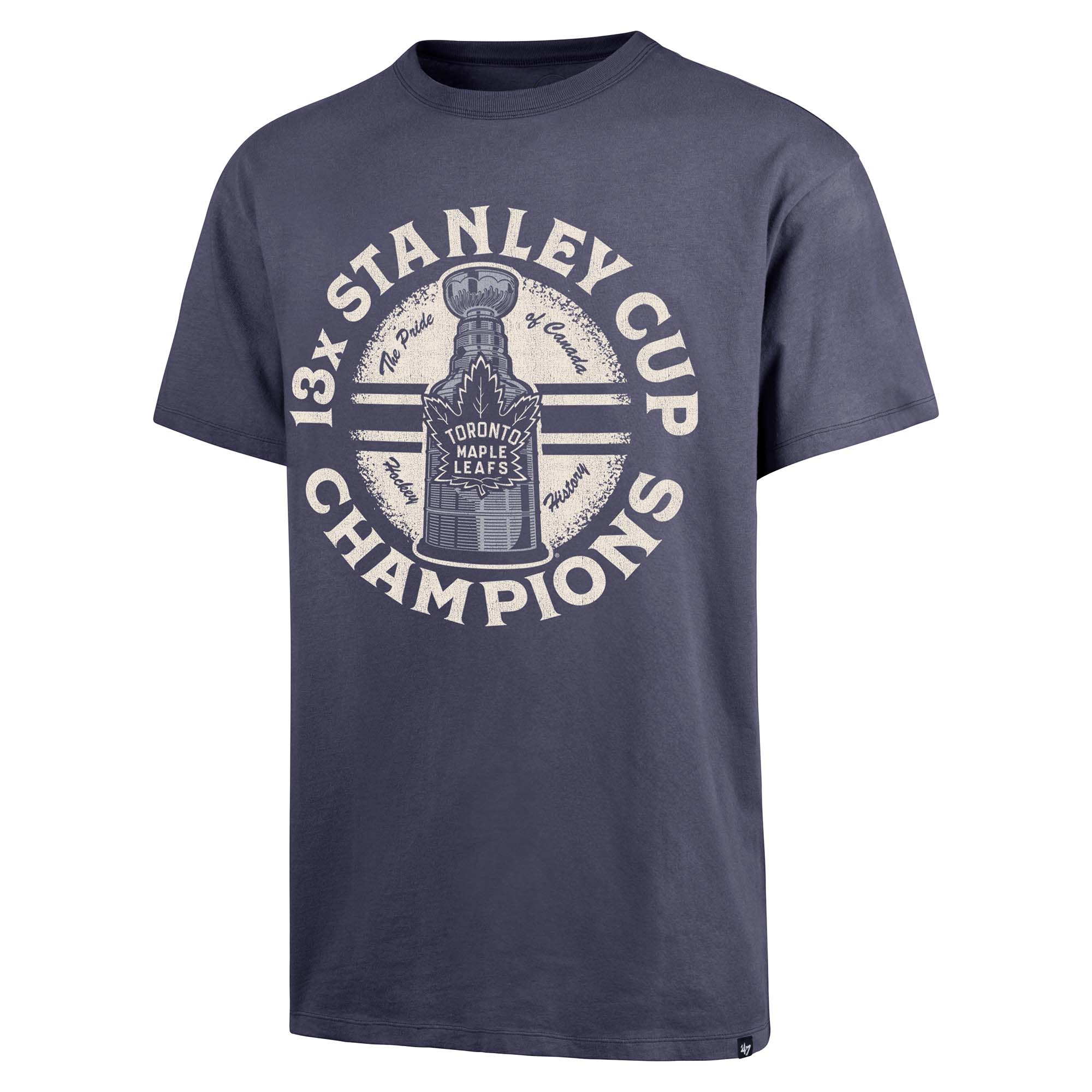 Toronto Maple Leafs Stanley Cup Champs '47 Drop Shoulder NHL T-Shirt Navy
