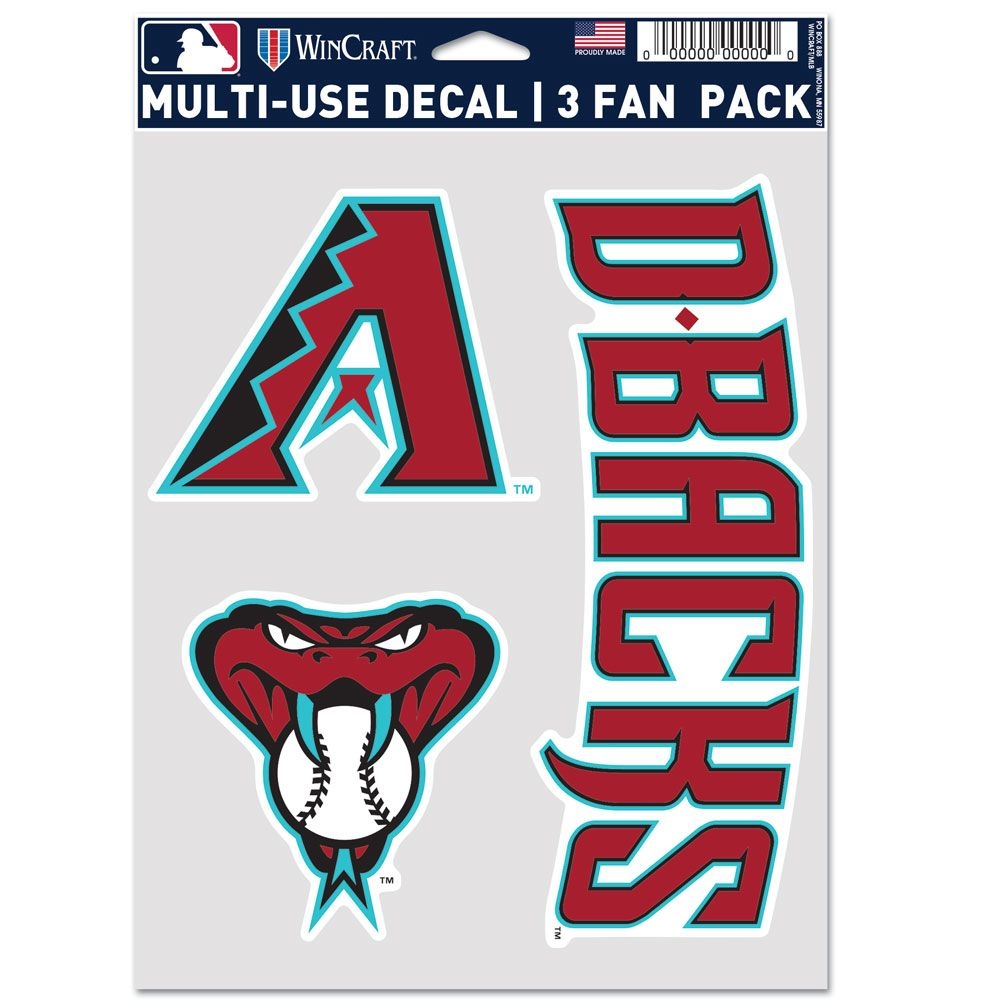 Arizona Diamondbacks Multi-Use MLB Decals Set (3 Pcs.)