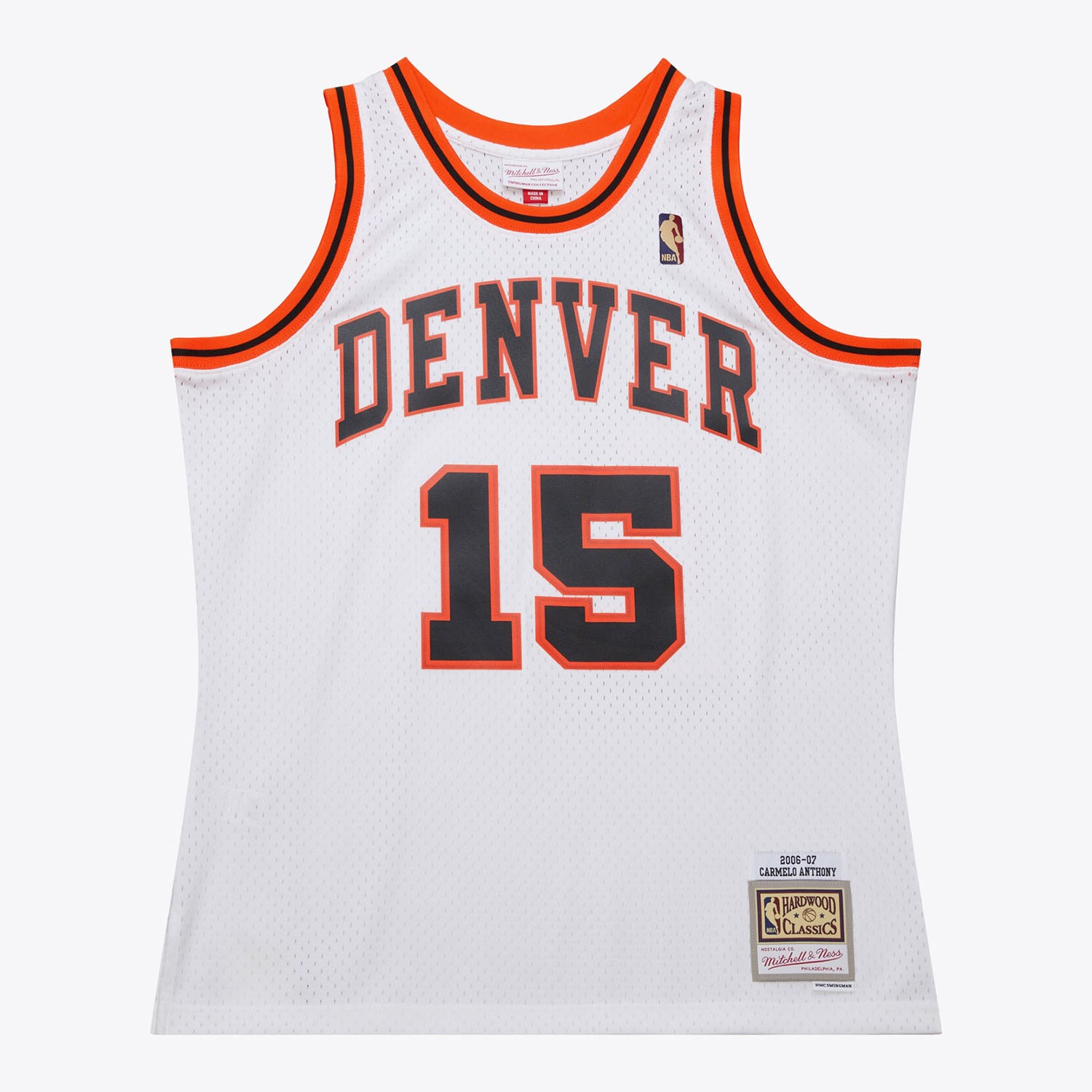 Carmelo Anthony #15 Denver Nuggets 2006-07 Mitchell & Ness Swingman NBA Trikot Weiß