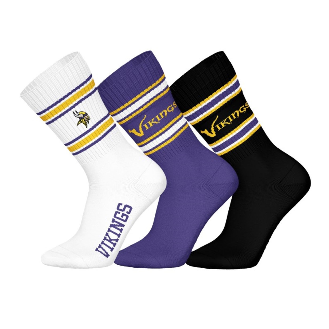 Minnesota Vikings Team Set NFL Crew Socken (3er-Pack)