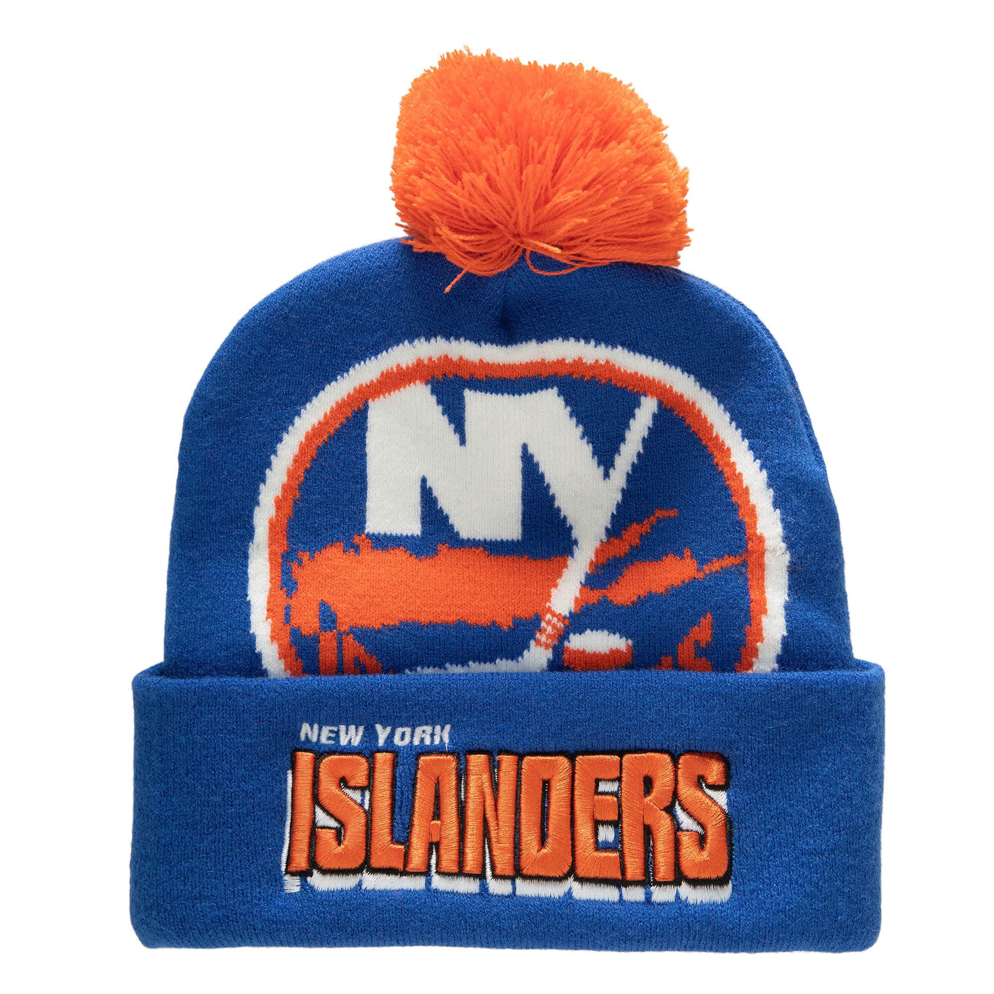 New York Islanders Punch Out Mitchell & Ness NHL Knit Hat Blue