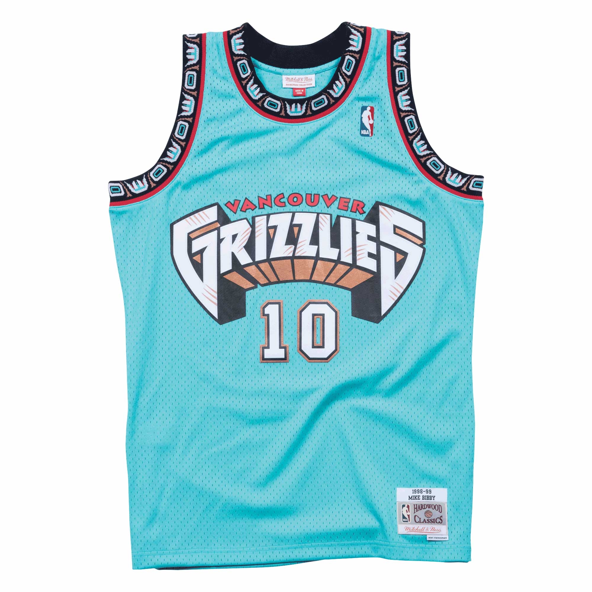 Mike Bibby #10 Vancouver Grizzlies 1998-99 Swingman NBA Jersey Teal