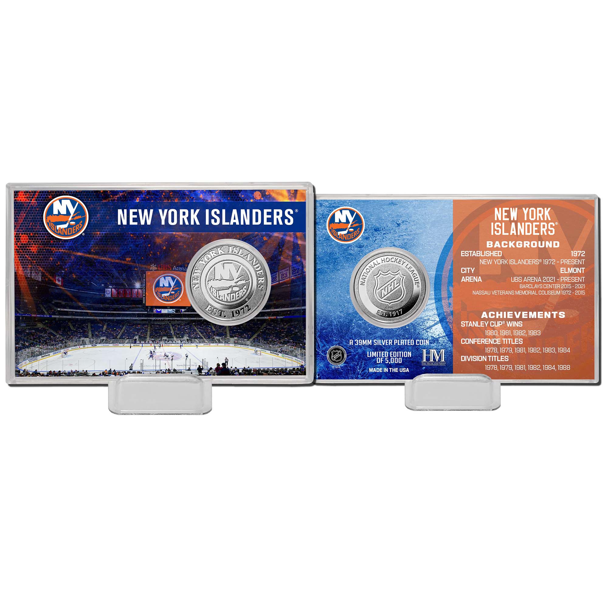 New York Islanders Team History NHL Silver Coin Card