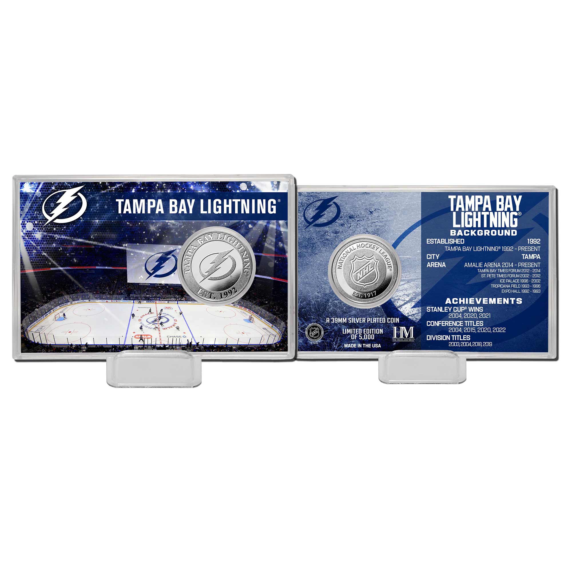 Tampa Bay Lightning Team History NHL Silver Coin Card