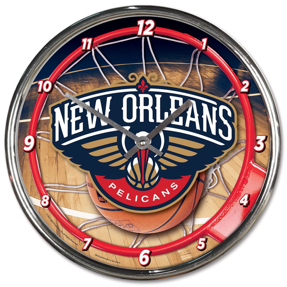 New Orleans Pelicans WinCraft Chrome NBA Wanduhr