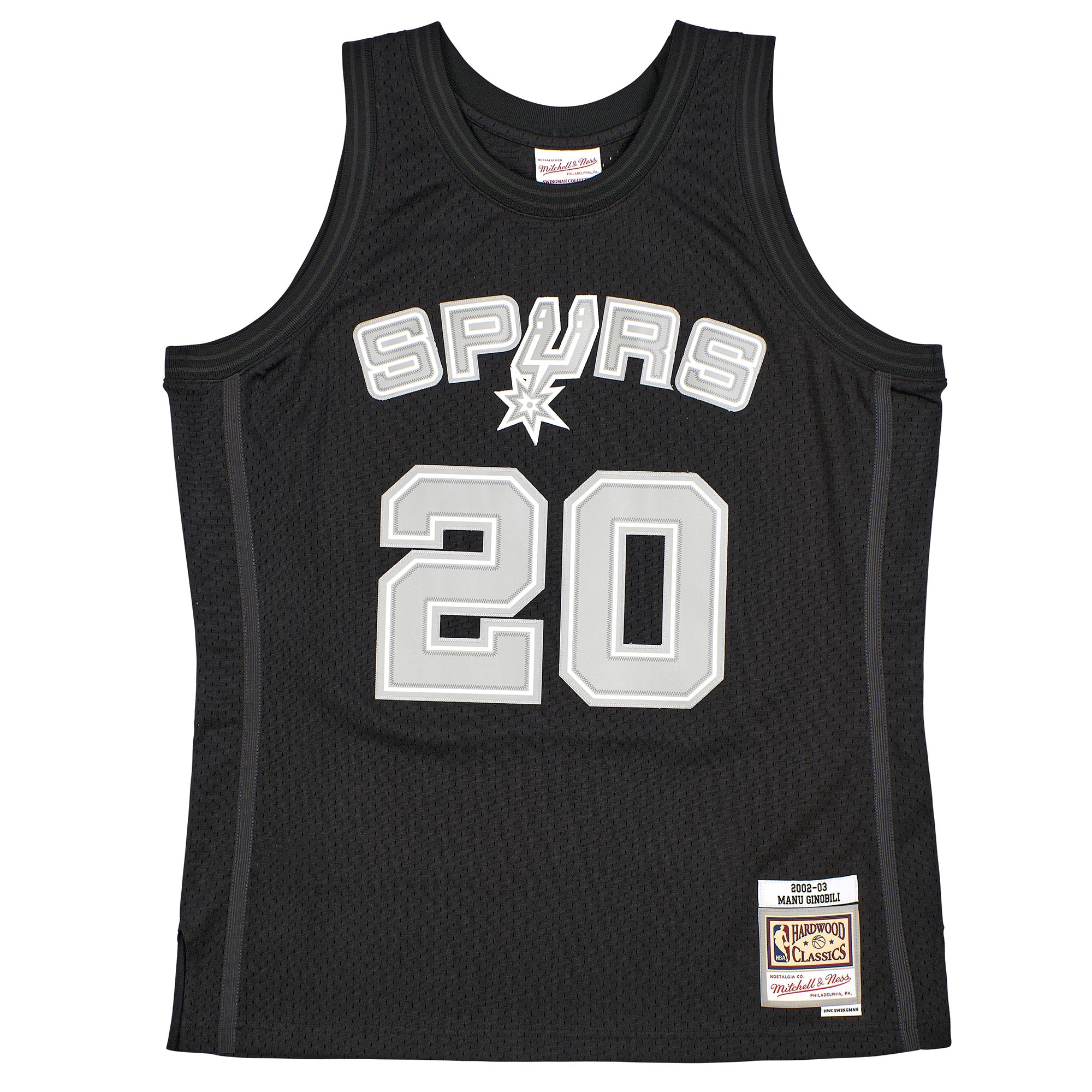 Manu Ginobili #20 San Antonio Spurs Black Mitchell & Ness Swingman NBA Trikot