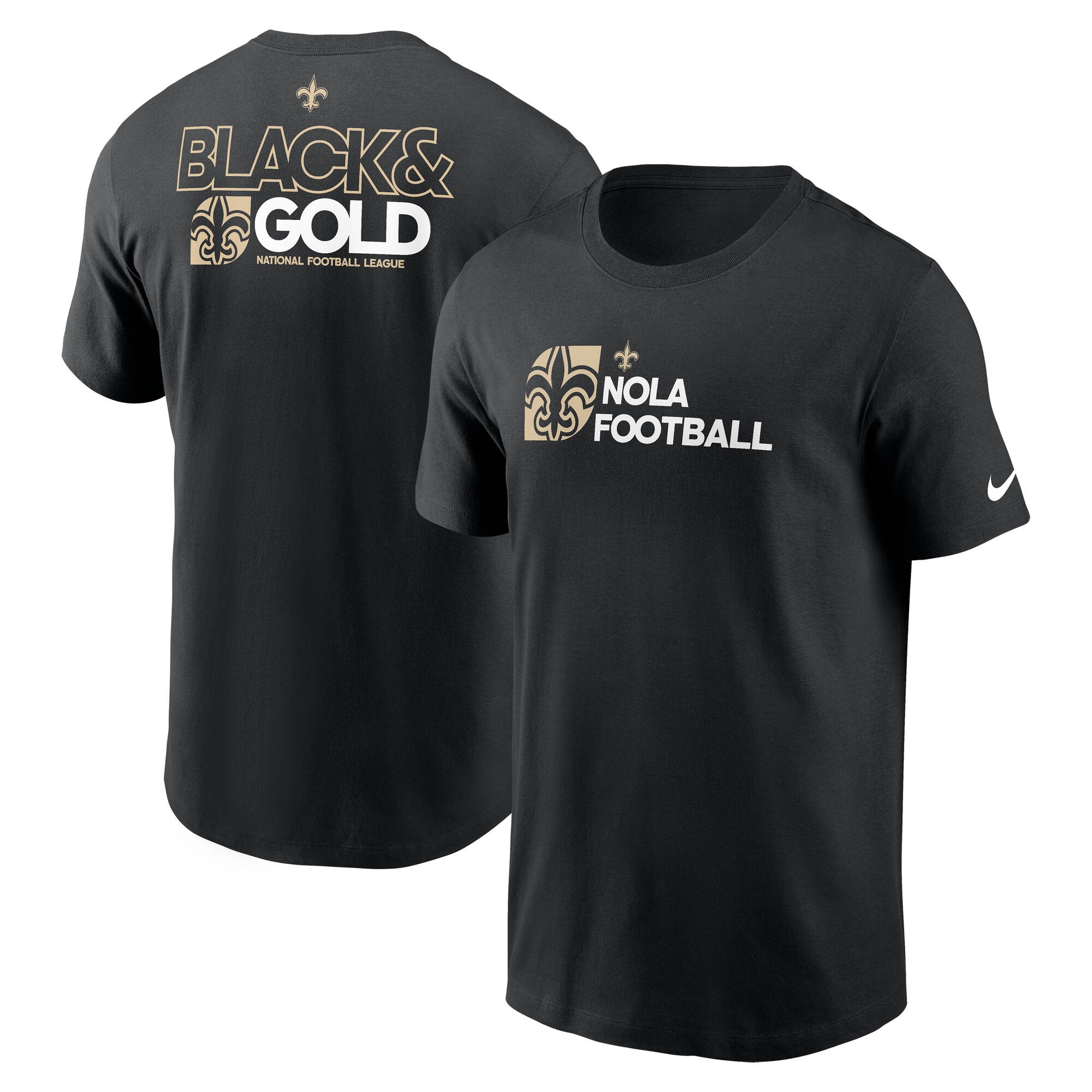 New Orleans Saints Team Slogan Nike Essential NFL T-Shirt Schwarz