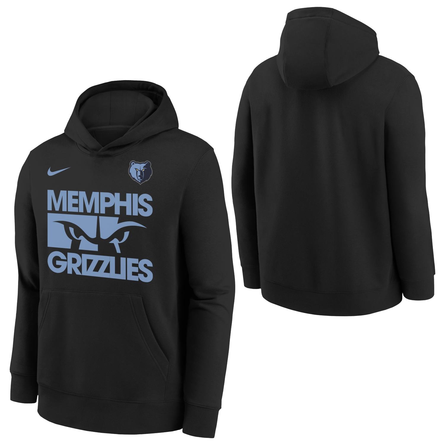 Memphis Grizzlies NBA Courtside Nike Club Hoodie Black (YOUTH)