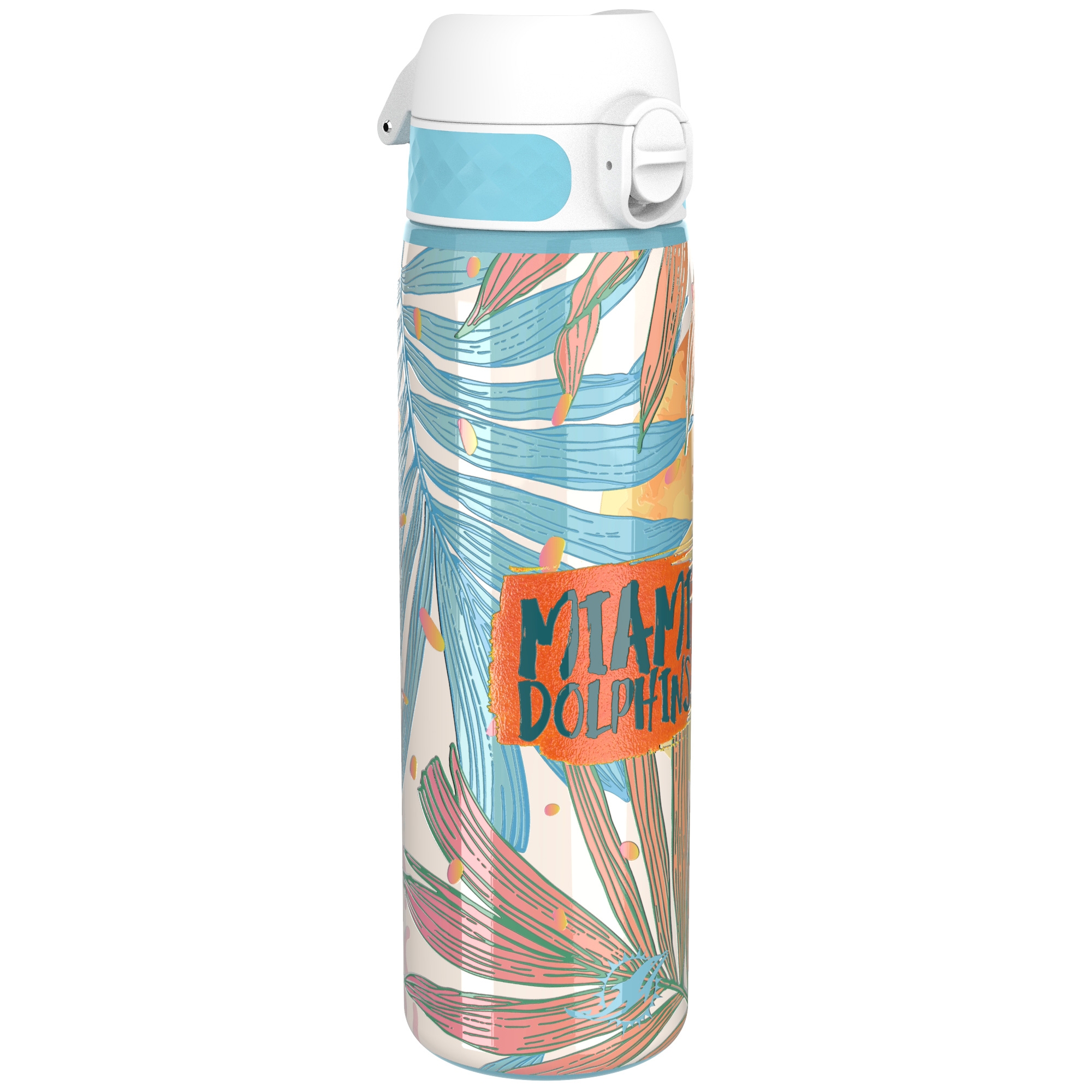 Miami Dolphins Tropical Edelstahl OneTouch NFL Trinkflasche (600 ml)