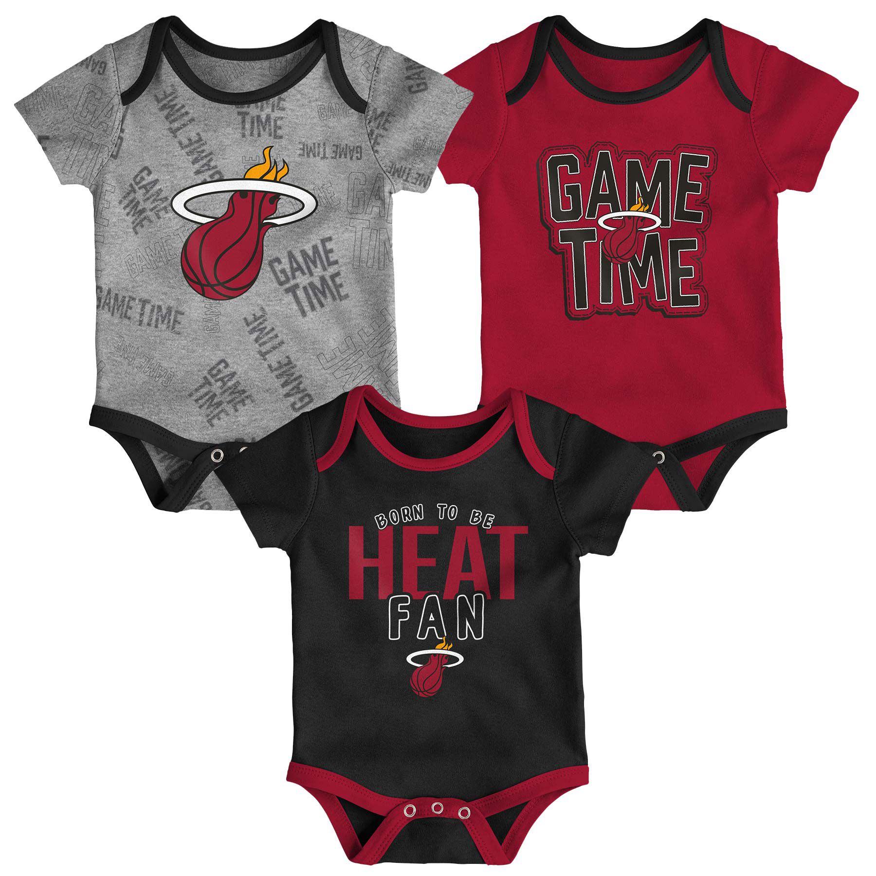 Miami Heat Game Time NBA Baby Bodysuit Set (3-Piece)
