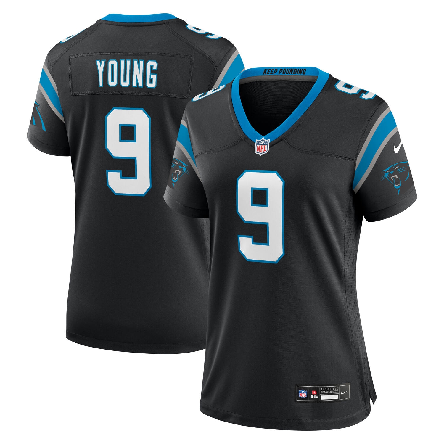 Bryce Young #9 Carolina Panthers Nike Game NFL Trikot Schwarz (DAMEN)