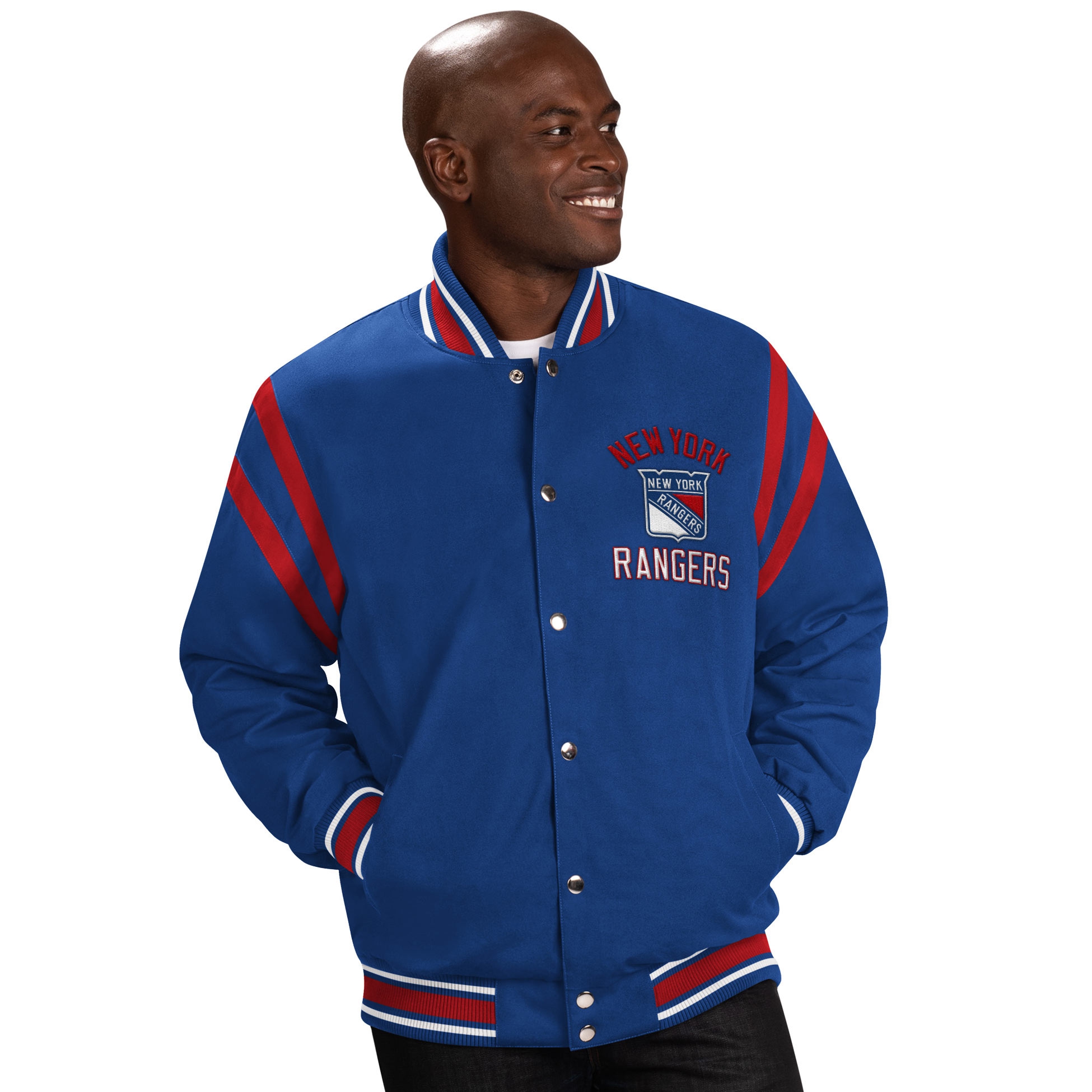 New York Rangers G-III Tailback NHL Varsity Jacke Blau