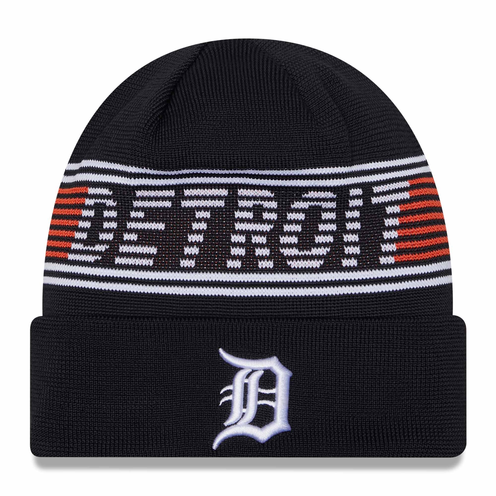 Detroit Tigers Authentic 2024 MLB Clubhouse New Era Beanie Wintermütze