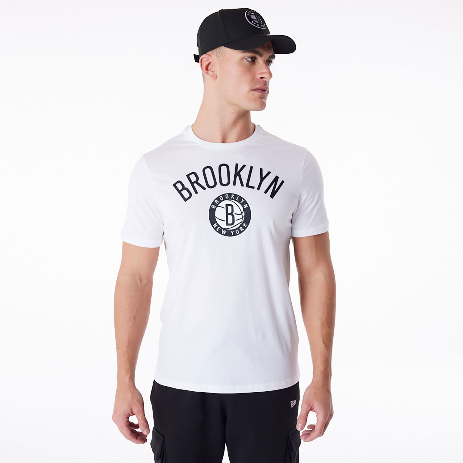 Brooklyn Nets Team Logo New Era NBA T-Shirt Weiß