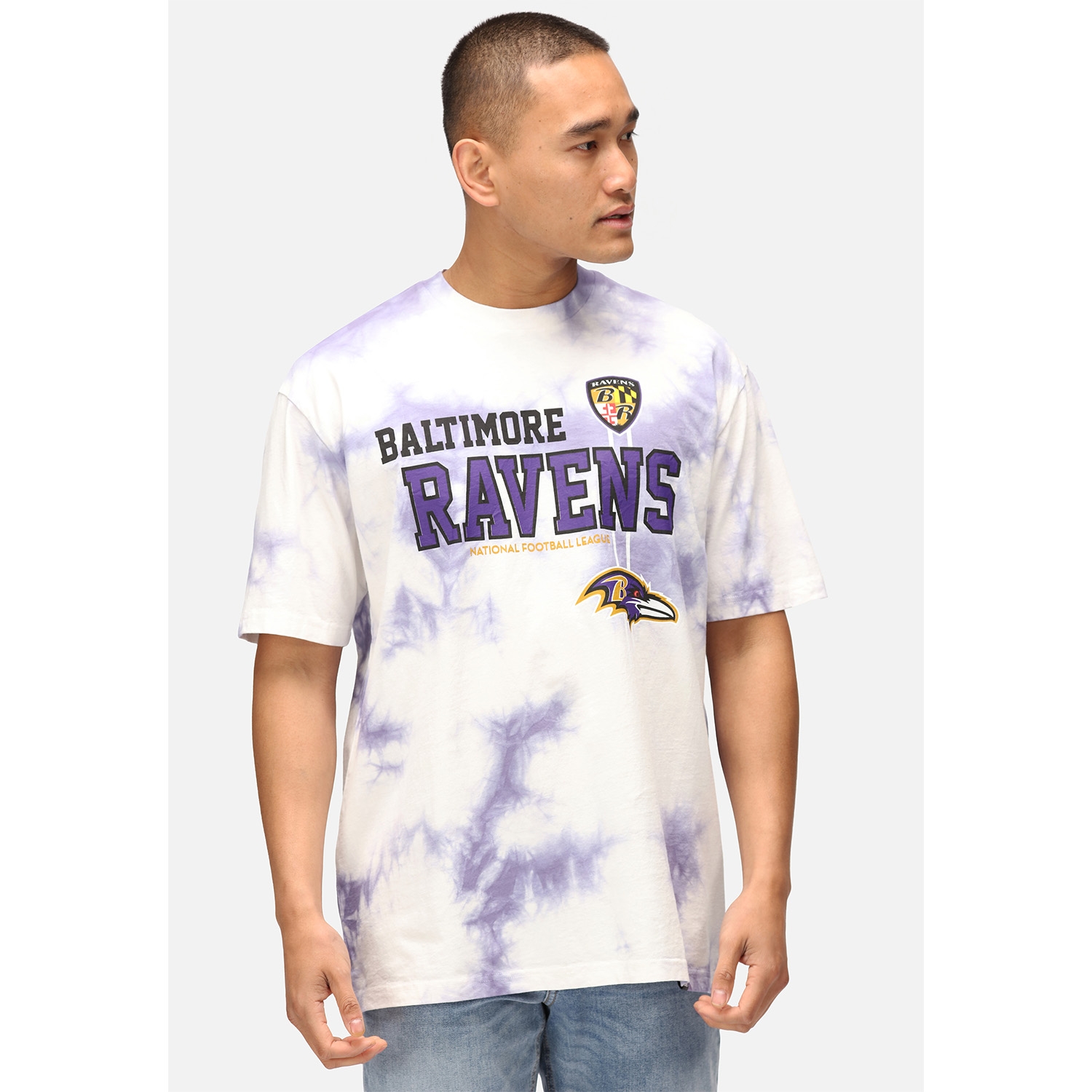 Baltimore Ravens Tie-Dye Recovered Relaxed NFL T-Shirt