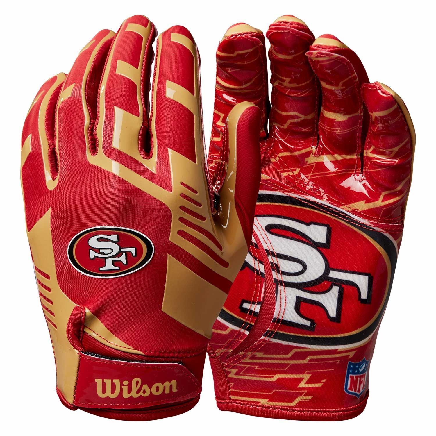 San Francisco 49ers Wilson Youth Stretch-Fit NFL Receivers Handschuhe (KINDER)